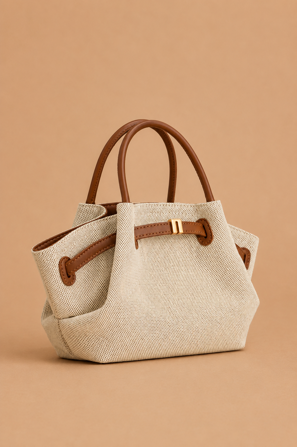 Beige canvas tote bag